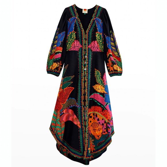 🥭 Farm Rio Cool Leopards Button-Front Maxi Dress - Picture 8 of 15